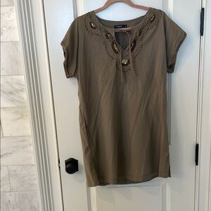 Beaded Olive Green Top